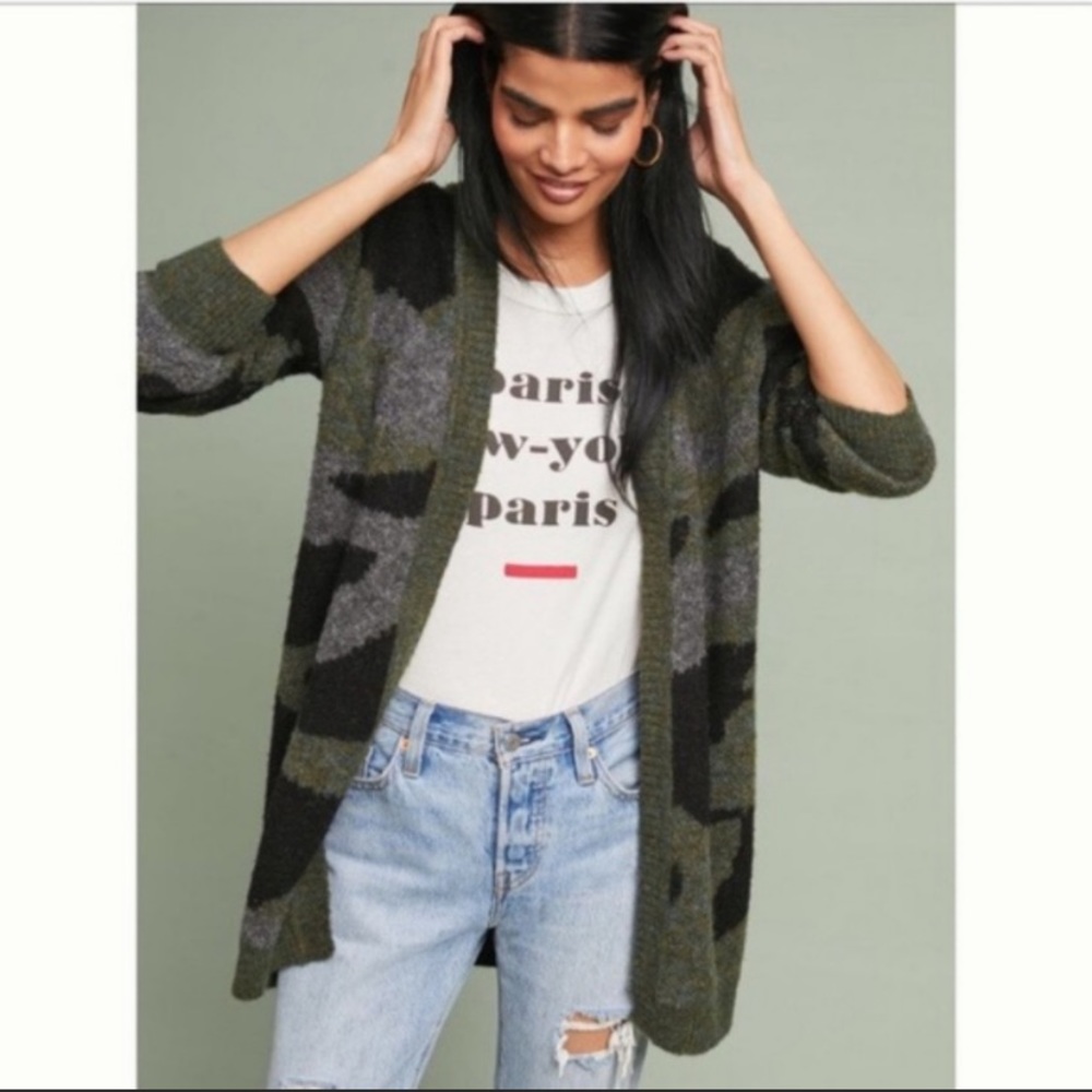 NWT Anthropologie Camo Moth Sweater